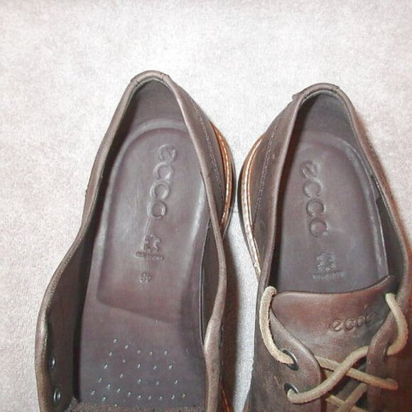 ECCO Mens Shoes Size 12 London Plain Toe Tie Oxford Comfort Mocha Nubuck Leather - Picture 7 of 12